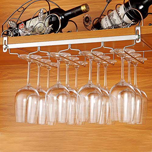 HENG 4 File Porta Bicchieri Sospeso Cremagliera del Bicchiere di Vino per Bar, Ristorante, Cucina