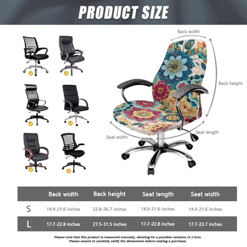 Xoenoiee funda elástica para silla de computadora diseño bohemio mandala 8