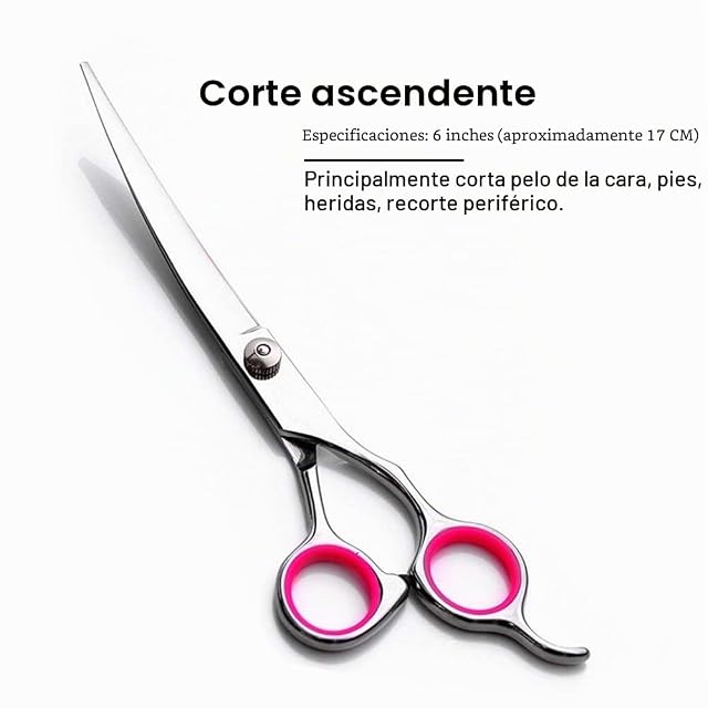 Foto 3 de 8 de MEROURII Tijeras Curvas de Acero Inoxidable para Peluquería de Mascotas, 6 Pulgadas