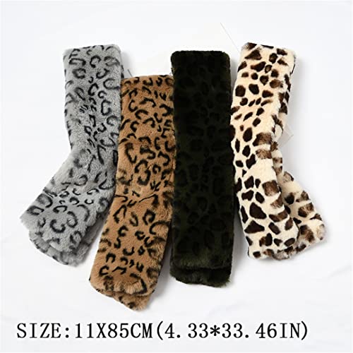 Leopard Fleece Plush Cross Tie Faux Fur Neck Warmer Neck Gaiter Fuzzy Scarf for Girls Boys Outdoor Activity4