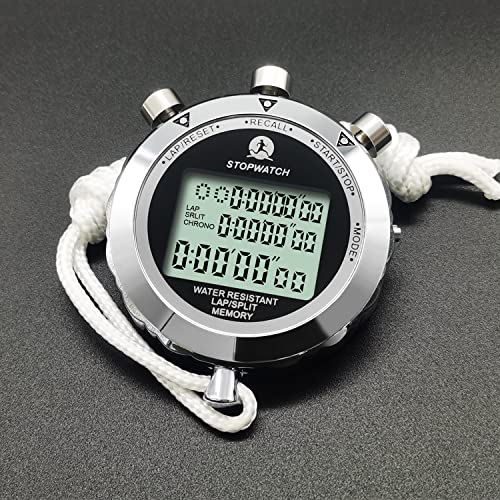 Rolilink Stopwatch,Metal Stop Watch For Sports Waterproof Stopwatches Timer For Sports And Competitions (10 Lap) #TOP5