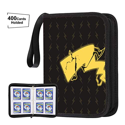 POKONBOY Carrying Case Binder Compatible with Pokemon Cards, Holds Up to 400 Cards - 50 Pages 4-Pocket Card Sleeves Holder Collector Album Fit for Pokemon Trading Cards