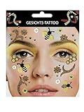 Gesichtstattoo Biene Hummel Tattoo Karneval Fasching Hautaufkleber Sticker