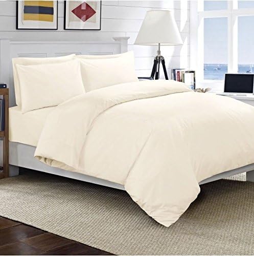 Rayyan Linen Pair of Pillowcases 100% Egyptian Cotton 200 Thread Counts, Pillow Cases 2 Pack (Cream), Standard
