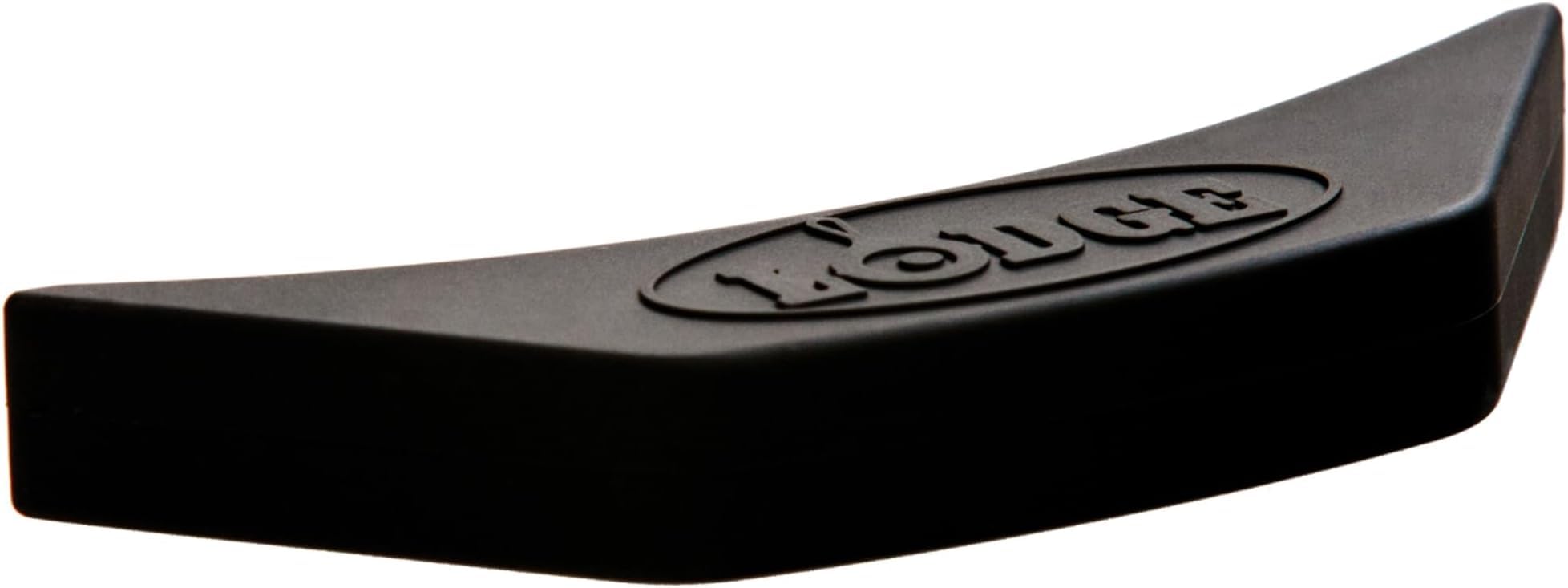 Lodge Silicone Assist Handle Holder - Dishwasher Safe Hot Handle Holder Designed for Traditional Cast Iron Dual_Handle Products - Reusable Heat Protection Up to 450° - Black (Pack of 12)