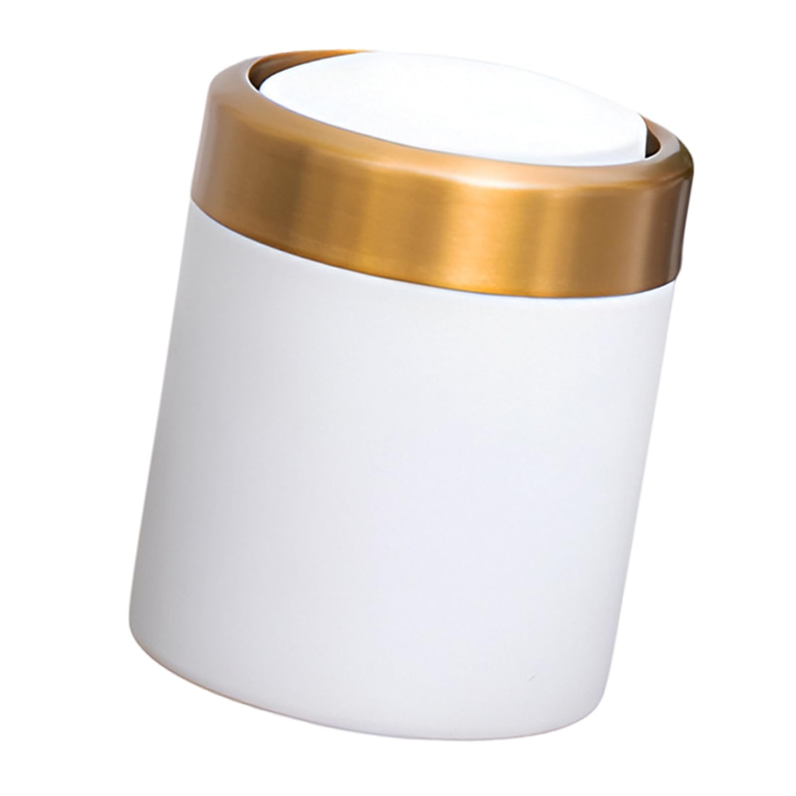 Tsophreniq Trash Can Stainless Steel Swing Lid Trash Can for Countertop and Table Top Use Small Size Holder Stainless Steel