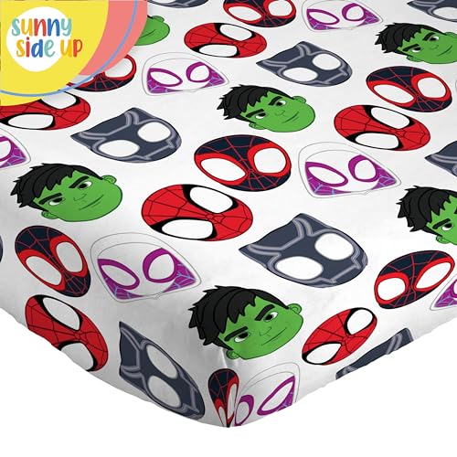 Image of Sunny Side Up Spidey & His Amazing Friends Full Sheet Set - 4 Piece Kids Bedding Set Includes Pillow Cover - Super Soft Superhero Microfiber Sheets Features Miles Morales & Ghost Spider