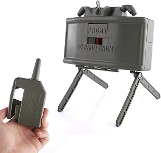 Skywin Toy Claymore Mine for Nerf War and Airsoft - Trip Wire and Remote Detonating Plastic Claymore Filled with Your Ammo