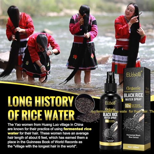 Elbbub Black Rice Water Hair Growth Serum Spray - Natural Vegan Hair Regrowth Treatment For Men & Women With Castor Oil And Ginger thumb #4