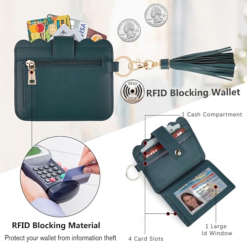 Image of Wristlet Wallet for Women with Keychain - RFID Card Holder Small Wallet Wristlet with Key Ring