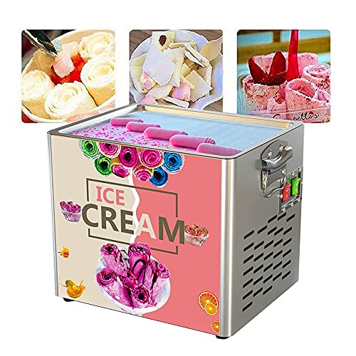 Neue gebratene Eismaschine, kommerzielle elektrische gebratene Joghurt-Eiscreme-Rollenmaschine, 30 * 25 cm quadratische…