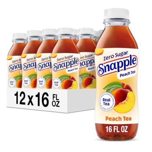 Image of Snapple Zero Sugar Peach Tea, 16 fl oz recycled plastic bottle (Pack of 12)