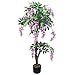 Produktbild Decovego Blauregen Wisteria Glyzinie Kunstpflanze Kunstbaum Künstliche Pflanze mit Echtholz 120cm