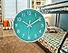Epy Huts Modern Simple Wall Clock Indoor Non-Ticking Silent Sweep Movement Wall Clock for Office, Bathroom, Living Room Decorative 10 Inch Teal