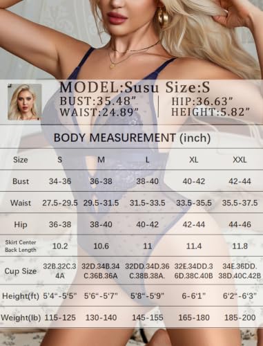 Avidlove Womens Lingerie Sexy Lace Bodysuit V Neck Teddy One Piece Babydoll — view 5