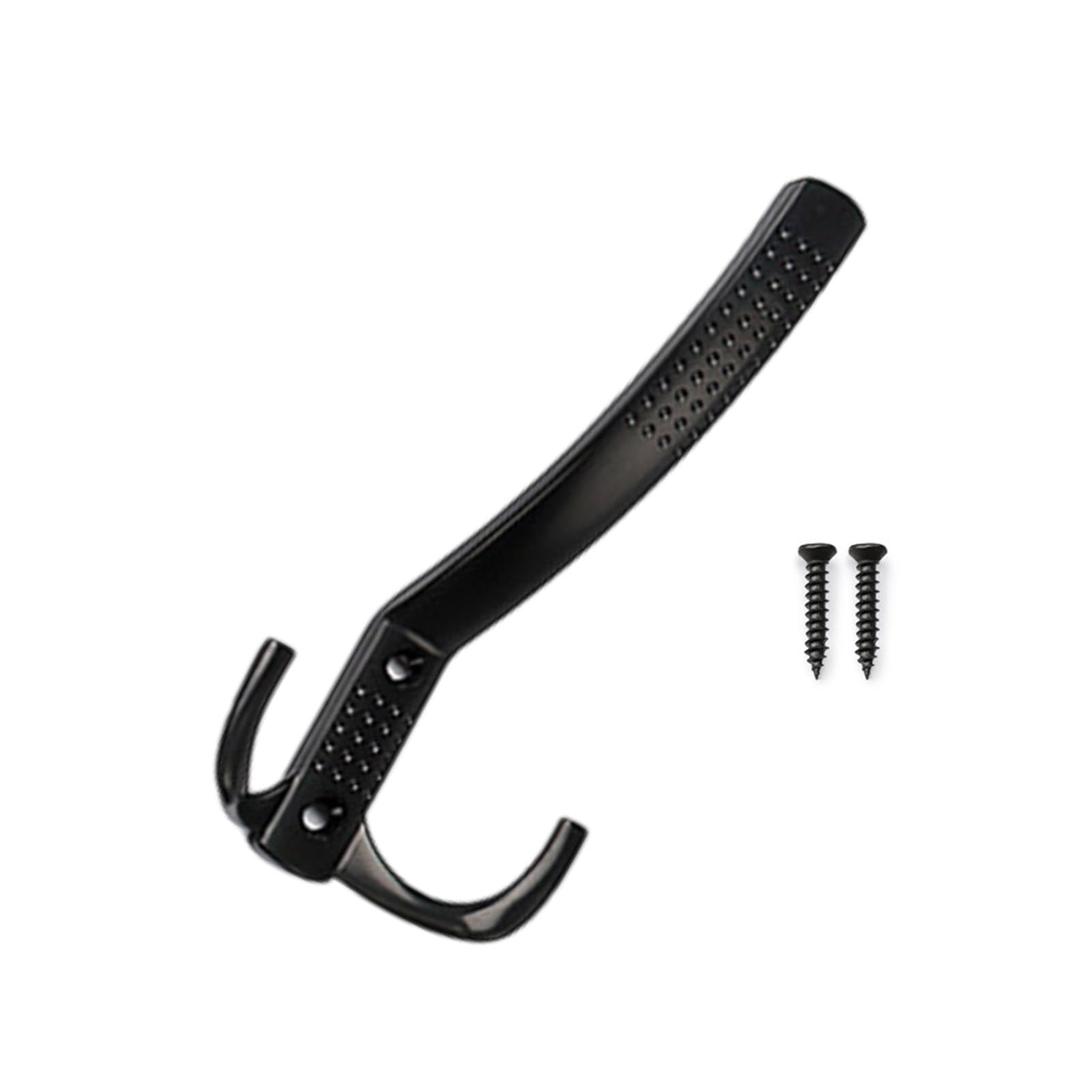 Kalttoy Black Wall Mounted Coat Hook Zincs Alloy Wall Hook Towel Hanger Metal Double Prong Coat Hat Hanger Hardware Enduring Mounted