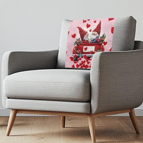 ZOUTAIRONG Valentines Day Cute Gnome Recliner Headrest Protector for Living Room Couch Headrest Cover One Piece Non Slip Sofa Headrest Pillow Covers for Home Decor