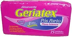 Absorvente Pós-Parto Geriatex Com 15 unidades Absorvente Pós-Parto Geriatex Fluxo Intenso - 15 unidades