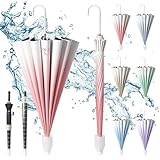 [イーブニュ] ジャンプ傘 日傘 レディース 軽量 カバー付き傘 大きい 晴雨兼用 スライドカバー付き傘 16本骨 グラデーション傘 UVカット ワンタッチ 耐風傘 日焼け止め 梅雨対策 台風対応 紫外線対策 通勤 通学 車載用 男女兼用 (ピンク)