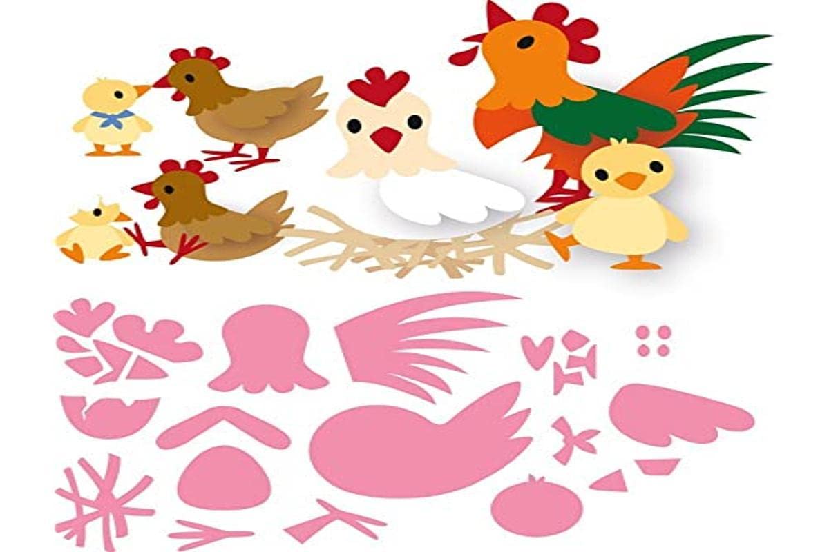 Marianne DesignCollectables Eline's Chicken Family Die, Pink