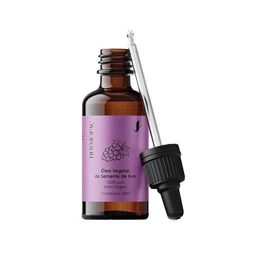 Óleo Vegetal de Semente de Uva 100% Puro Natural Capilar Corporal Facial Dermopac 30ml