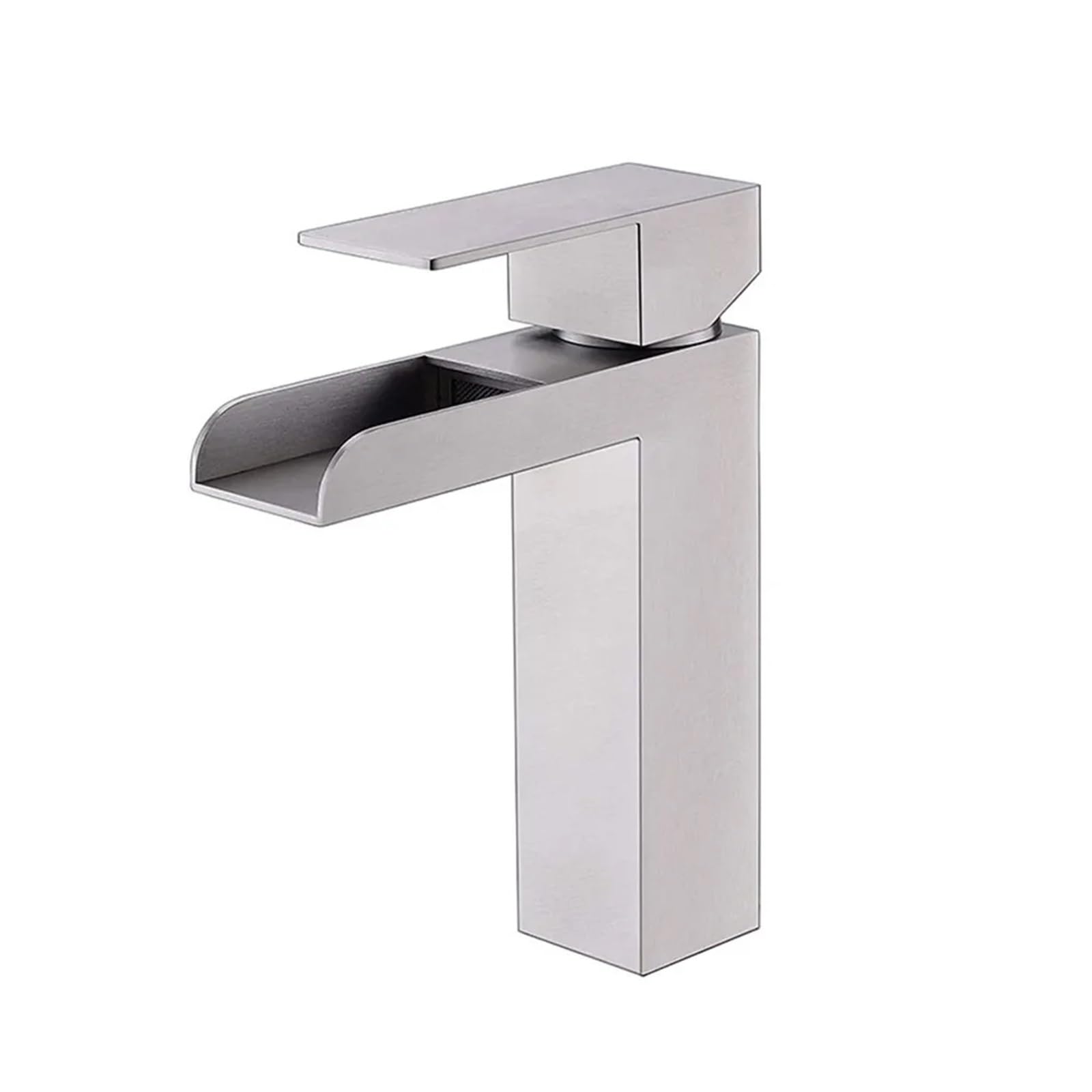 Robinet mitigeur de lavabo en acier inoxydable 304 brossé cascade design épuré