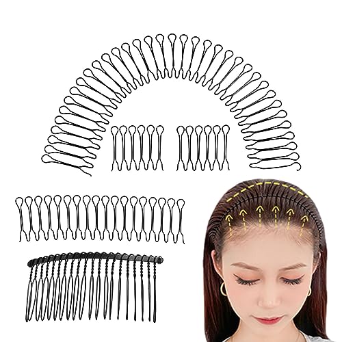 Peine fijador para recortar el cabello, Peines laterales invisibles para el cabello con pasador en U – Herramienta de peinado decorativa para mujeres y niñas, para