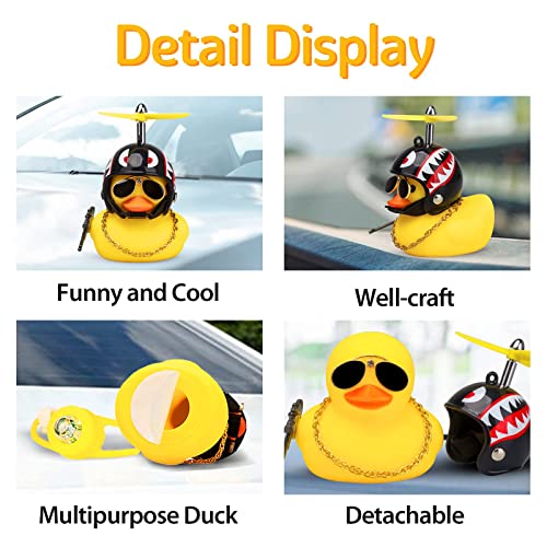 Image of wonuu Rubber Duck Car Ornaments, Squeeze Duck Dashboard Decorations Bicycle Decor for Cycling Motorcycle & Bicycle Accessories Decorations (Shark-L&G)
