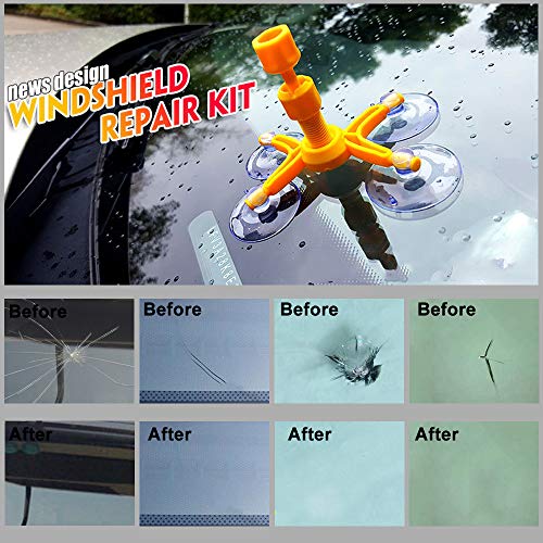 GLISTON Car Windshield Repair Kit for Chip and Crack, Bulls-Eye, Star-Shaped, Nicks, Half-Moon Crescent