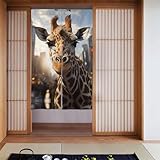 YYHWHJDE Tenda divisoria per porta con stampa di giraffa di New York, protezione della privacy, adatta per cucina, bagno, stanza da 86,4 x 142,2 cm