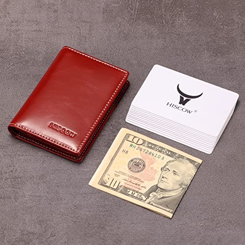 Image of HISCOW Business Card Holder with Large Compartment - Full Grain Leather