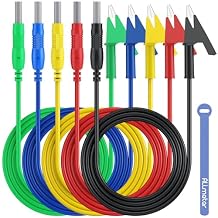 5-Pack 1M 15A Retractable Banana Plug to Alligator Clip Test Leads Set for Multimeter, Electrical Testing