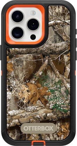 OtterBox iPhone 15 Pro Max (Only) - Defender Series Case - Realtree Blaze Edge (Camo) - Case Only - Screenless - Rugged & Durable - with Port Protection - Microbial Defense Protection