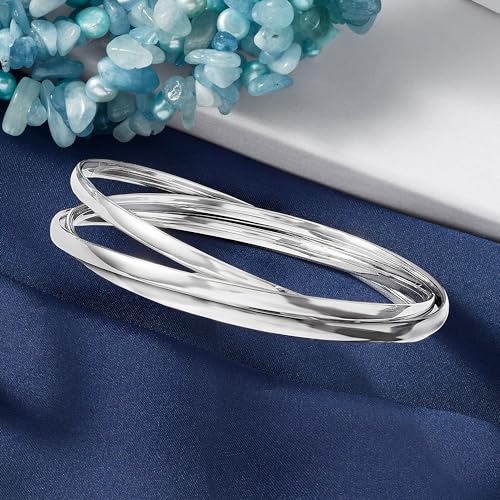 Ross-Simons Italian Sterling Silver Rolling Bangle Bracelet3