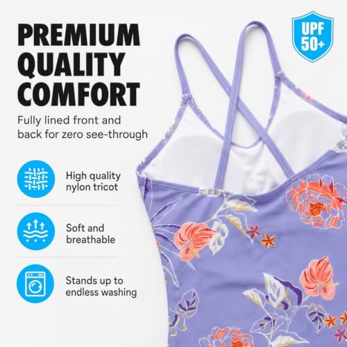 Image of Kanu Surf Girls' Reese UPF 50 Beach Sport Criss-Cross One Piece Swimsuit