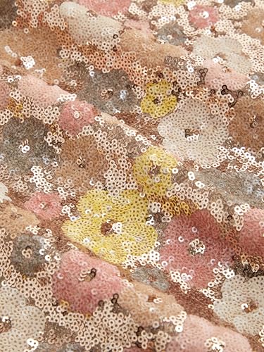 CIDER Sequin Mini Dress Floral Square Neck Sleeveless Party Dress Club Floral Print2