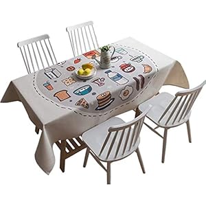 Rechthoekige/langwerpige tafelkleden Linnen tafelkleed, waterdicht gewatteerd katoen en linnen cartoon tafelkleed…