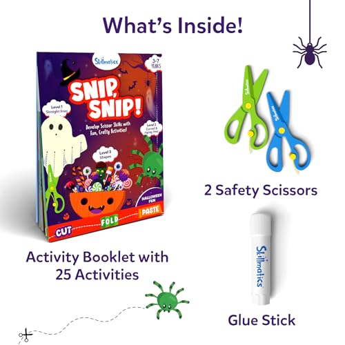 Image of Skillmatics Snip Snip Halloween Craft, Scissor Skills, Felt Kits for Kids | Cutting Activity Book, Safety Scissors, Fine Motor Skills for Preschool, Screen-Free, Learning Toy, Toddlers, Ages 3, 4, 5, 6