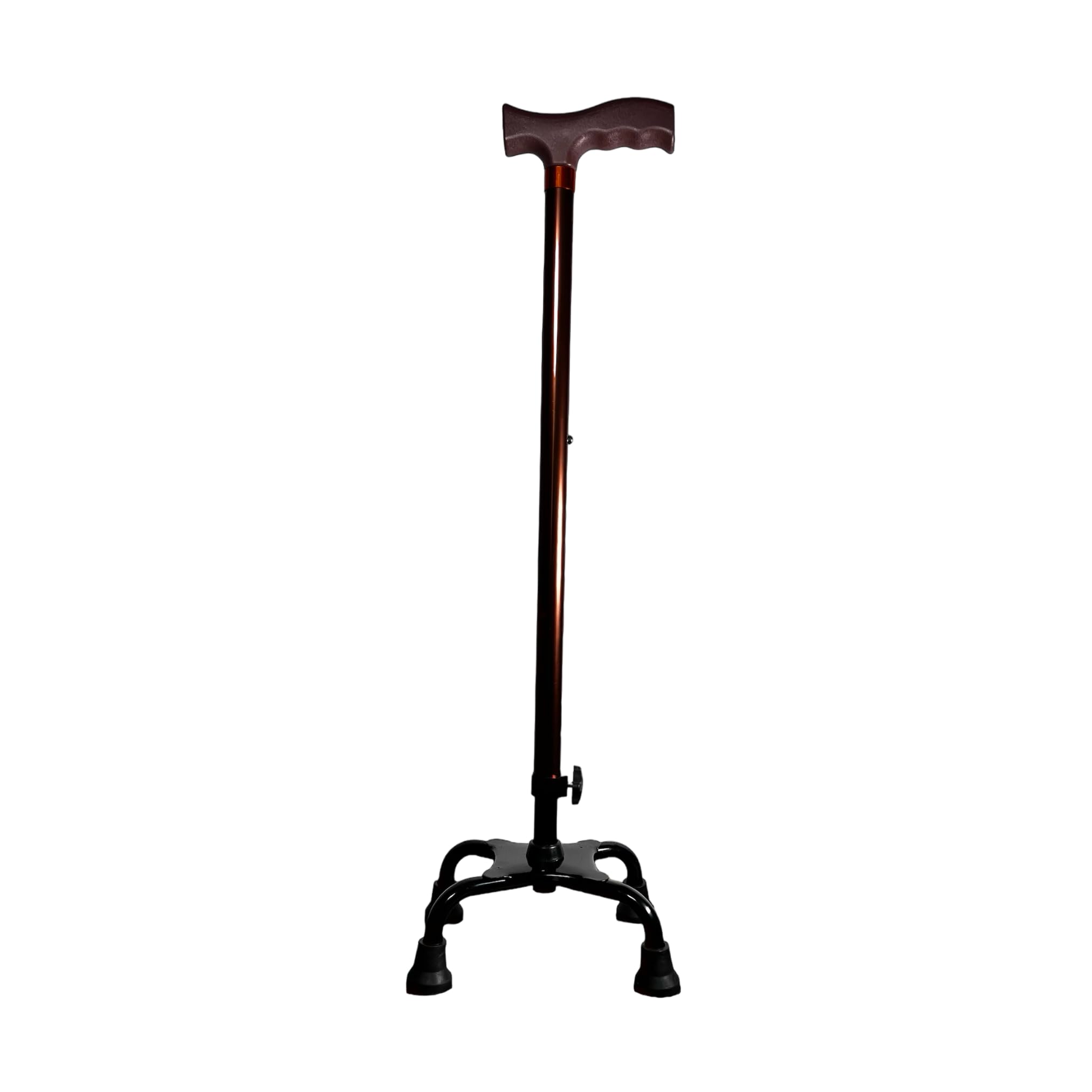 Quad Base Walking Cane Adjustable Height Walking Stick Super Sturdy for Right or Left Handed Man and Woman and for Seniors, Disabled, Adults for Extra Safety