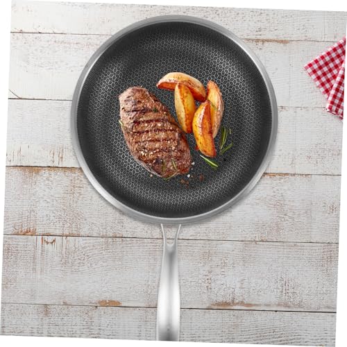 Wok de acero inoxidable con diseño panal antiadherente miniatura 3