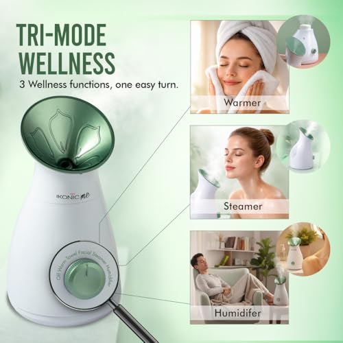 Image of Ikonic Me 3-in-1 Facial Steamer | Nano Ionic Mist Technology | Facial Sauna, Steam Inhaler & Humidifier | Quick Heat-Up | Spill-Proof Lock | Deep Pore Cleansing, Skin Hydration & Steam Inhalation for Nasal Congestion