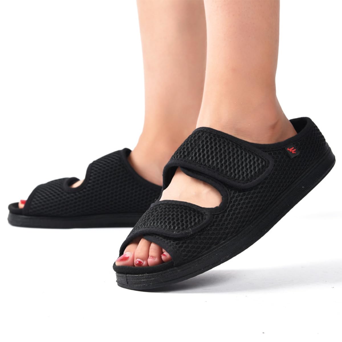 Scarpe per Diabetici Donna Extra Larghe Pantofole Ortopediche Comode Scarpe da Riabilitazione Traspirante Regolabili