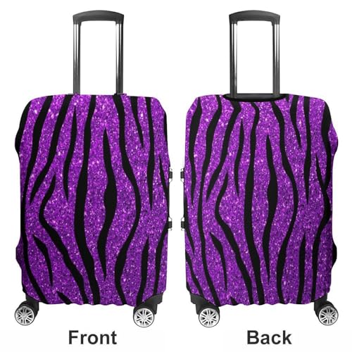 Tiger Pattern Purple Glitter Luggage Cover Travel Suitcase Cover Luggage Protector 22-24 Inch3