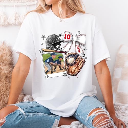 UrbanNEST Custom Baseball Mom Shirts for Women, Personalized Baseball Mom Shirt Sweatshirt Hoodies, Base Ball Mama Gifts2