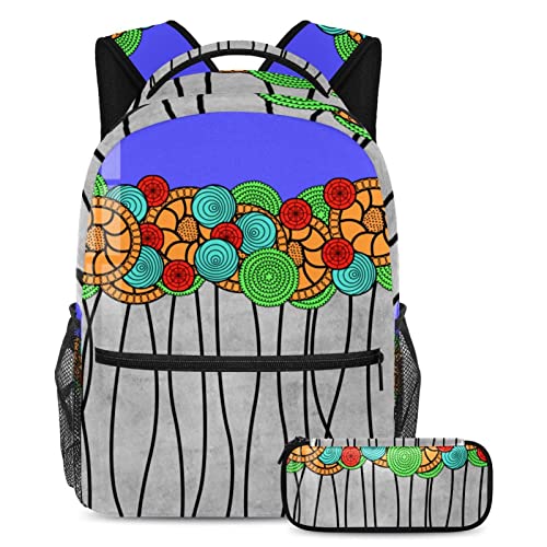 Sac à dos à fleurs multicolore pour le lycée et les sorties du week-end