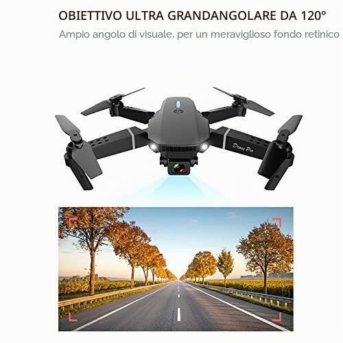 E88 WIFI FPV Drone con Grandangolare 4K HD Doppia Fotocamera Pieghevole, Altitude Hold, Telecomando, Quadricottero, Droni Professionali