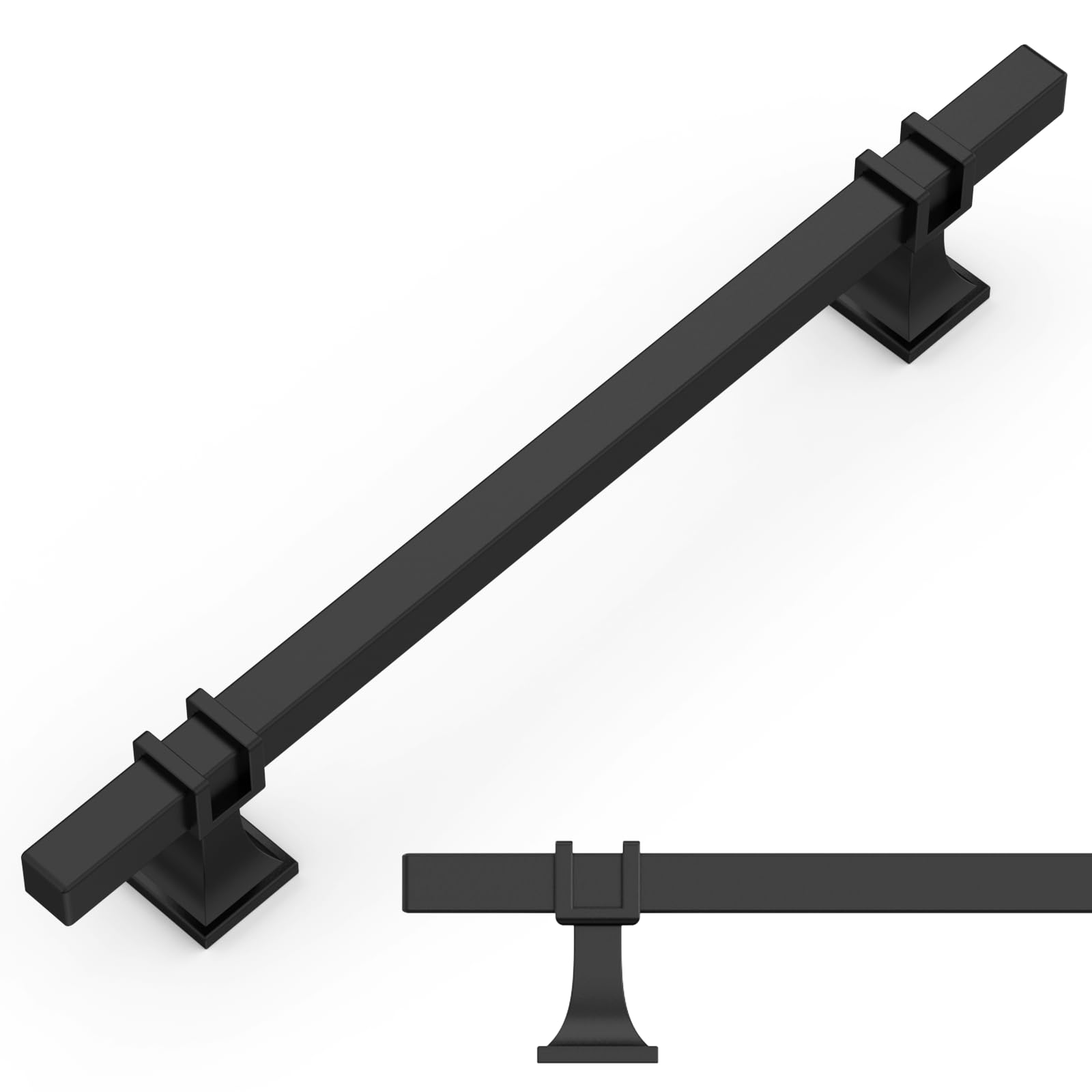 Amerdeco 10 Pieza Tiradores Cocina 160mm Tiradores Armarios Negro Tirador Puerta Tiradores Cajones de Muebles UK0003