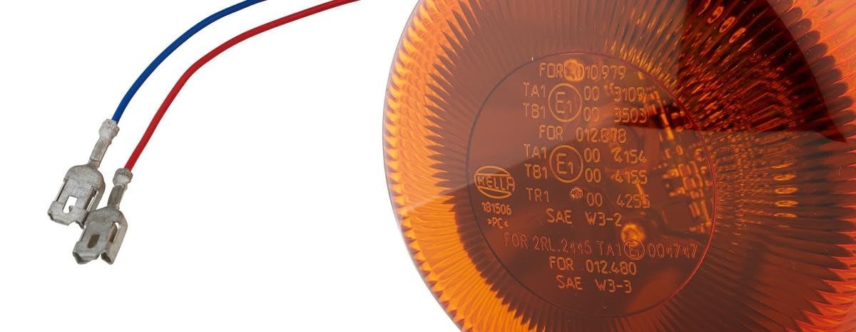 HELLA 2XD 012 480-301 LED-Proiettore rotante, MiniRay 2.1, 12/24V, ambra, avvitato, Cavo 200mm, Spina Spina piatta