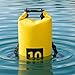 wkao 10 L / 338 Fl Oz Dry Bag, Yellow, Waterproof PVC with Roll Top Closure, Keeps Dry for Beach, Rafting, Swimming, Adjustable Single Or Double Shoulder Strap