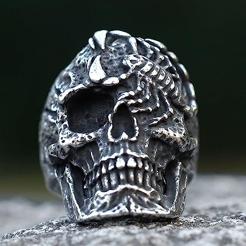 Image of 2023 Skull Ring Cool Evil Death Punk Rock Stainless Steel Rings Aly Style Jewelry